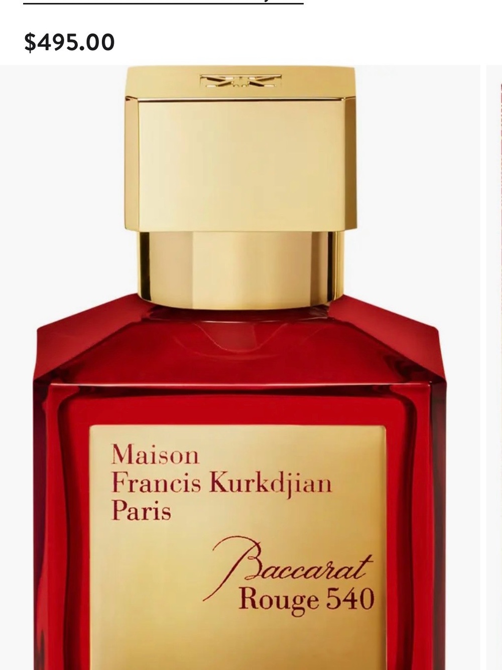 Maison Francis Kurkdjian Baccarat Rouge 540 - Red and Gold Bottle